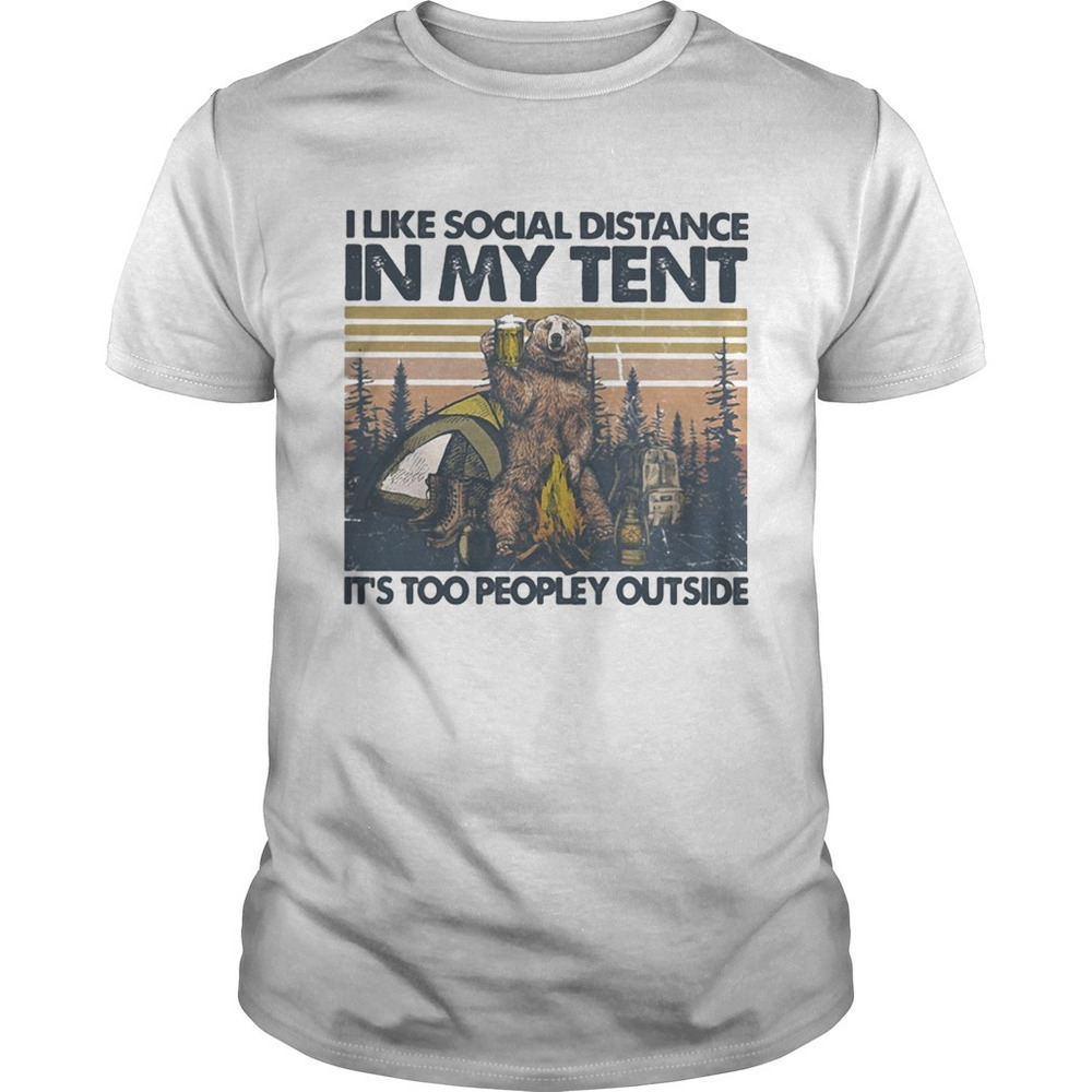 Bear Camping Social Distance Funny Outdoor Graphic T-Shirt